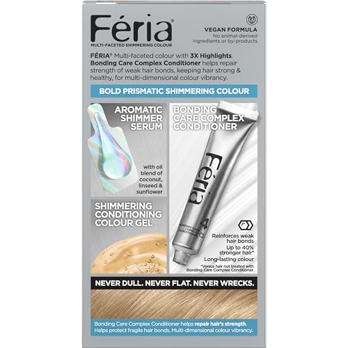 L'Oreal Paris Feria Permanent Hair Color, 91 Champagne Cocktail, Light Beige Blonde
