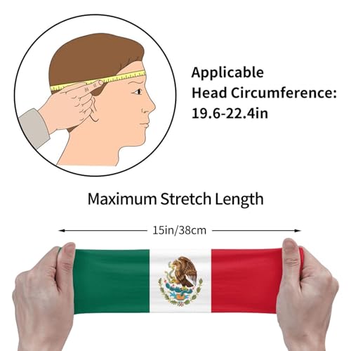 Mexico Flag Headband - Non Slip Sweatband, One Size for Sports