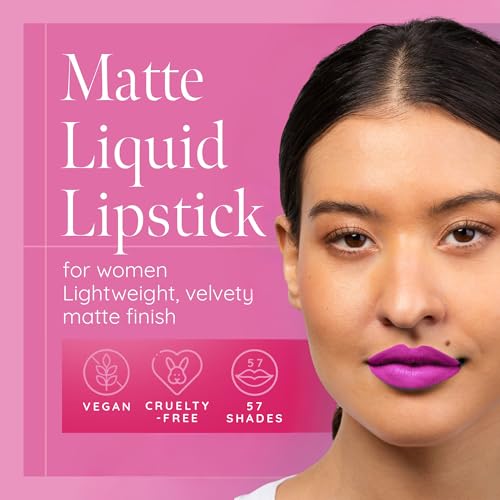 Aromi Pink Peonies Liquid Lipstick - Bright Magenta Fuchsia, Vegan & Waterproof