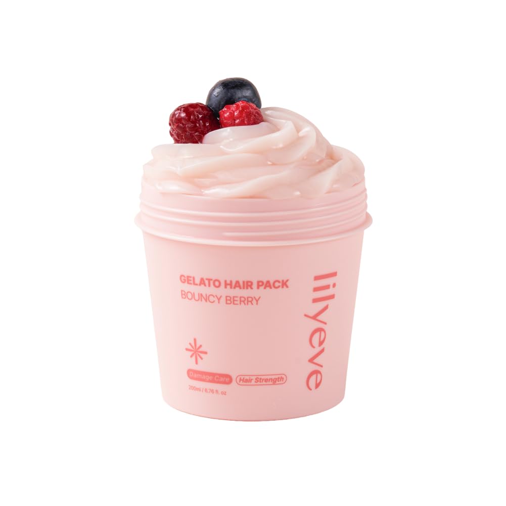 Lilyeve Gelato Hair Pack - Milk, Egg & Protein Hair Repair Mask for Split Ends | Bouncy Berry 6.76 fl. oz.