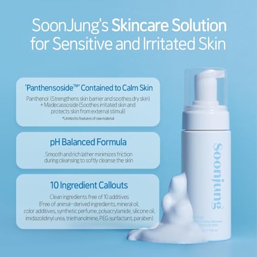 ETUDE SoonJung pH 6.5 Whip Face Cleanser for Sensitive Skin - 5.06 fl oz