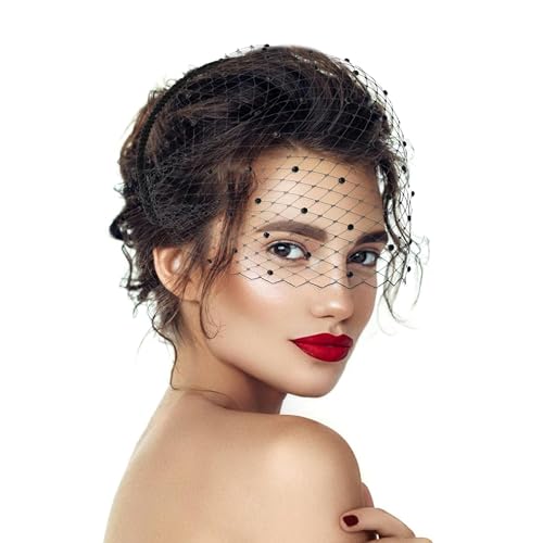 1920s Mesh Veil Headband Fascinator Hat for Women