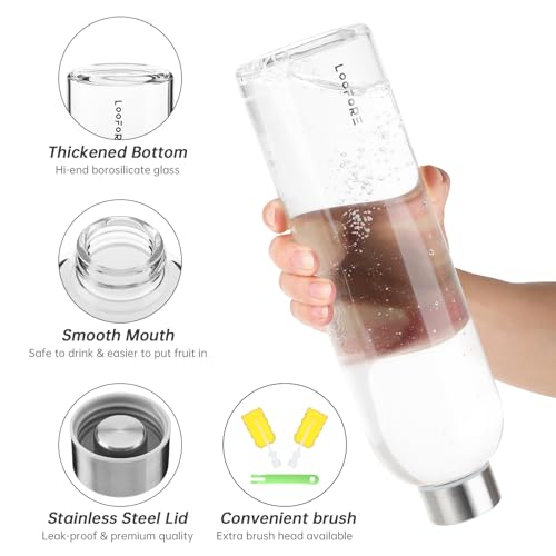 32 oz Glass Water Bottle with Neoprene Sleeve - Leakproof & BPA Free