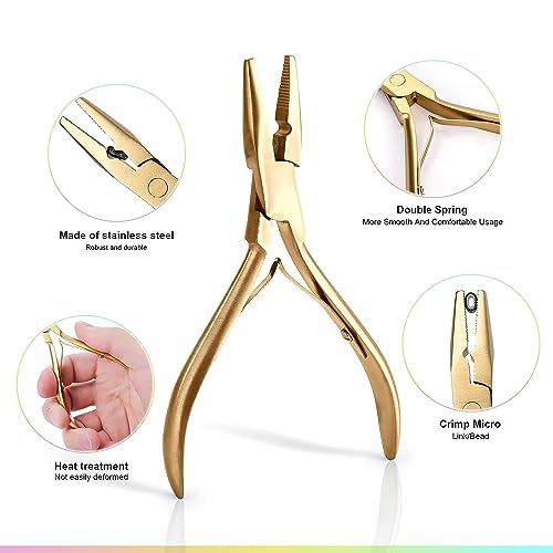GlamorDove Hair Extension Tool Kit with Stainless Steel Pliers
