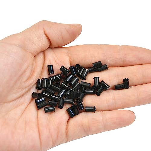 YTBYT 500 Black Micro Rings for Hair Extensions, Copper Beads 3.4mm