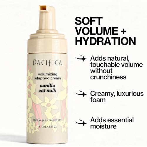 Pacifica Vanilla Oat Milk Hair Mousse - Light Hold, Hydrating & Vegan 5oz