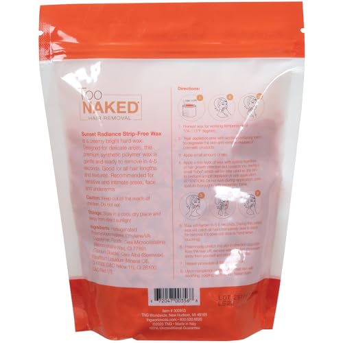 Too Naked Sunset Radiance Strip-Free Wax - Hypoallergenic & Fragrance-Free, 16 oz