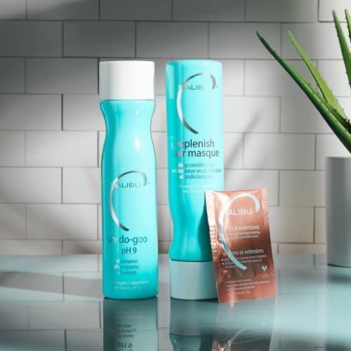 Malibu C Wefts and Extensions Wellness Hair Collection - Hair Care for Extensions and Wefts Maintenance - Helps Reduces Breakage & Shedding - Maintains Natural-Looking Connections