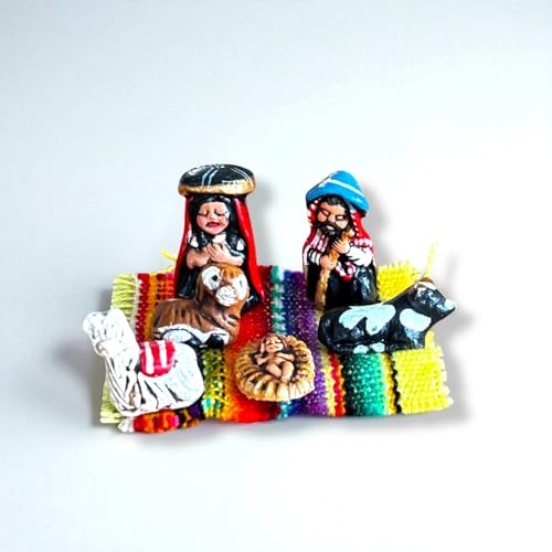 Handmade Peruvian Nativity Set - 6-Piece Christmas Decor