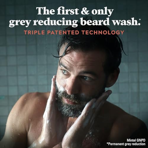 Just for Men Control GX Grey Reducing Beard Wash Shampoo with Keratin, Gradually Colors Mustache and Beard, Leaves Facial Hair Thicker Softer and Fuller, 4 Fl Oz - Pack of 1