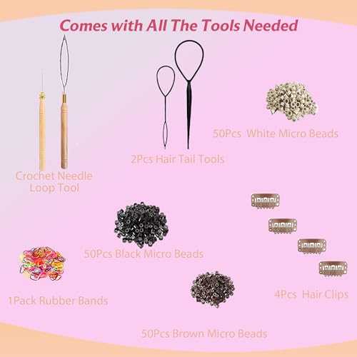 GTTUKK Fairy Hair Tinsel Kit - 6000+ Strands, 20 Colors, 48-inch Glitter Hair Extensions