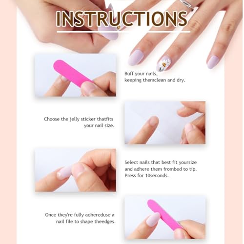 Short Square Press-On Nails with 3D Bow Strawberry Design - 24 Pcs