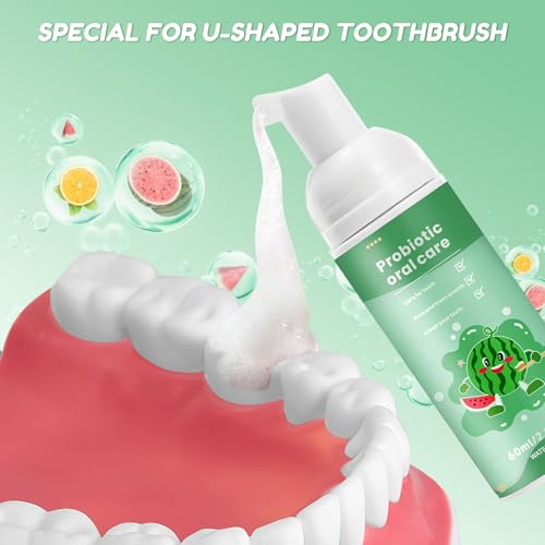 PVOGRT Kids Fluoride-Free Foam Toothpaste - 4 Pack Mint Oral Care Set