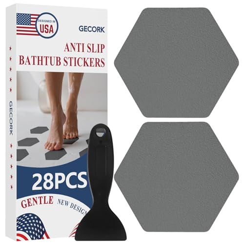 Gecork 28PCS Non-Slip Shower Stickers - Durable & Easy to Install