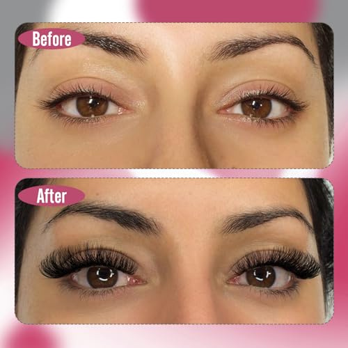 Yawamica Fluffy Mink Lash Extension Kit 300pcs DIY 10-20mm Volume Lashes with Bond & Remover