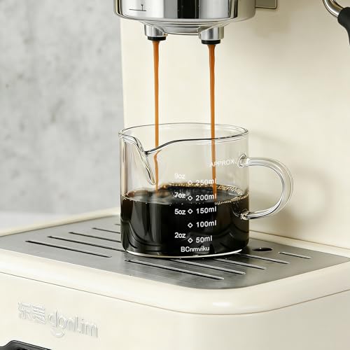 BCnmviku 250ML Espresso Cup with Handle - Clear Borosilicate Glass