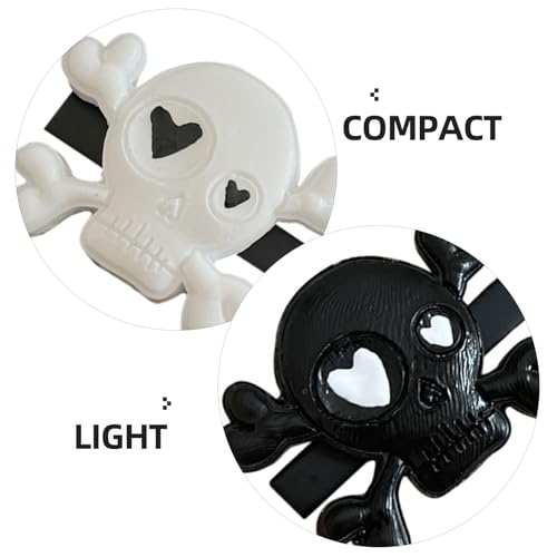 Goth Skull Hair Clips - 2 Pairs Halloween Barrettes for Women