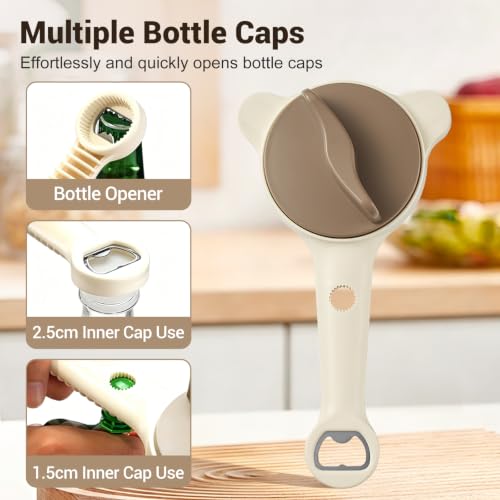 Adjustable 4-in-1 Jar Opener for Seniors with Non-Slip Grip