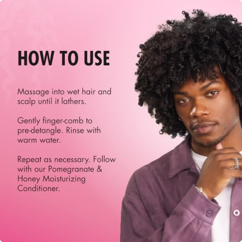 Mielle Organics Pomegranate & Honey Detangling Shampoo 12oz - Moisturizing Shampoo for Curly Hair