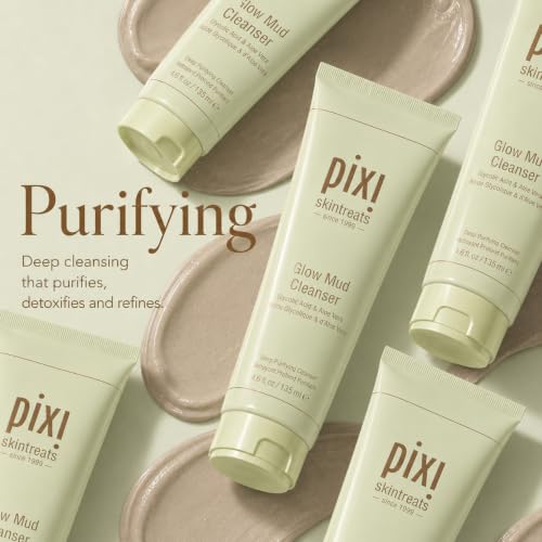 Pixi Glow Mud Cleanser with 5% Glycolic Acid - Deep Pore Exfoliating Wash