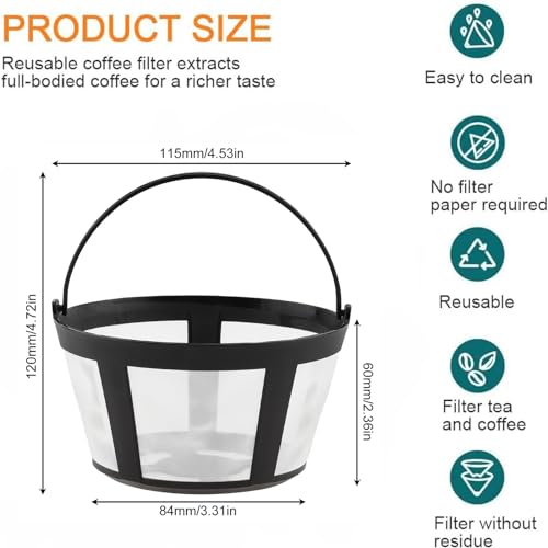 Reusable Coffee Filter Baskets 4-Pack for Mr. Coffee & Cuisinart