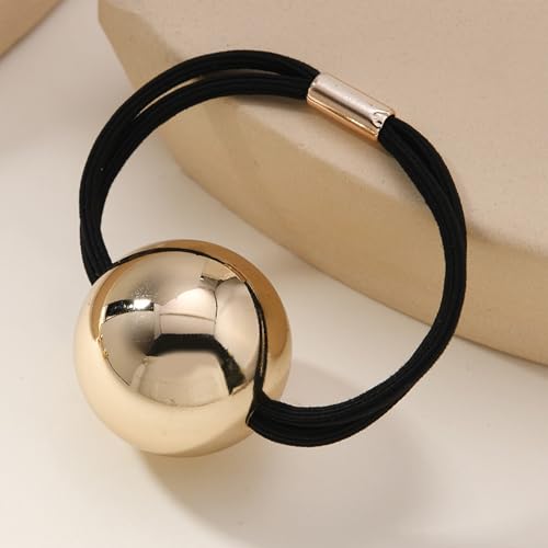 4PCS Gold Metal Hair Ties for Women & Girls - Non-Damaging, Stylish Ponytail Holders
