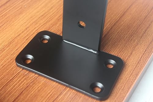 Heavy Duty 4-Inch Black L Shelf Brackets - 2 Pack for Rustic Support