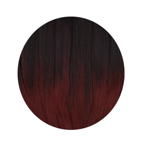 16 Inch Ombre Black to Burgundy Braiding Hair Extensions - Pack of 8