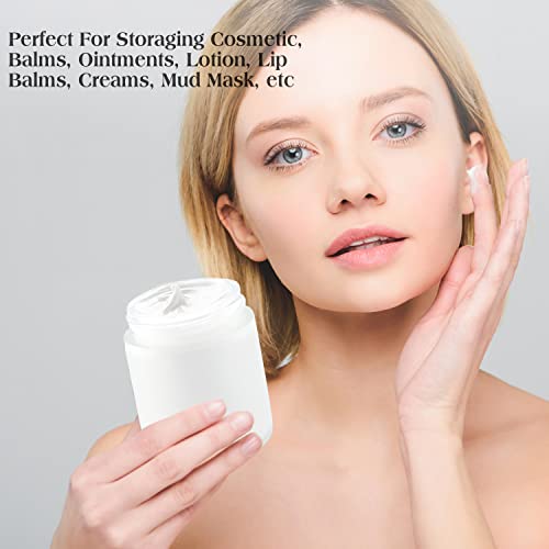 Cositina 4 Pack 7oz Frosted Glass Cosmetic Jars with Rose Gold Lids