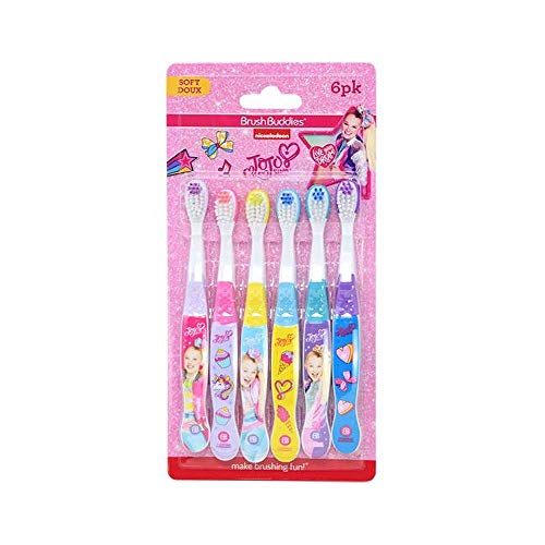 JoJo Siwa Kids Toothbrush Set - 6 Pack of Small, Soft Bristle Toddler Toothbrushes for Kids Ages 2-4
