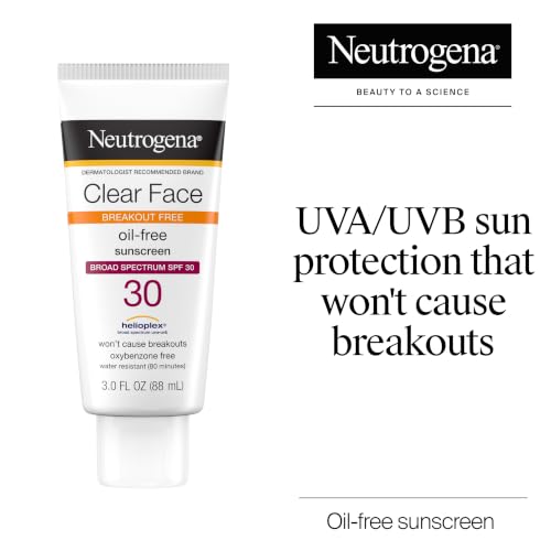 Neutrogena Clear Face Sunscreen SPF 30 for Acne-Prone Skin, 3 fl. oz