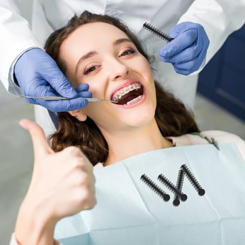 Orthodontic Rubber Bands for Braces - 1040 Pcs Black Ligature Ties, Elastic O-Rings