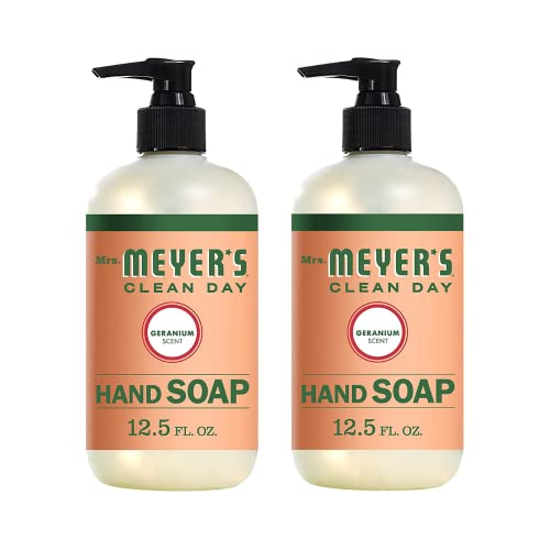 Mrs. Meyer’s Geranium Liquid Hand Soap 12.5 oz Pack of 2 - Uplifting Scent