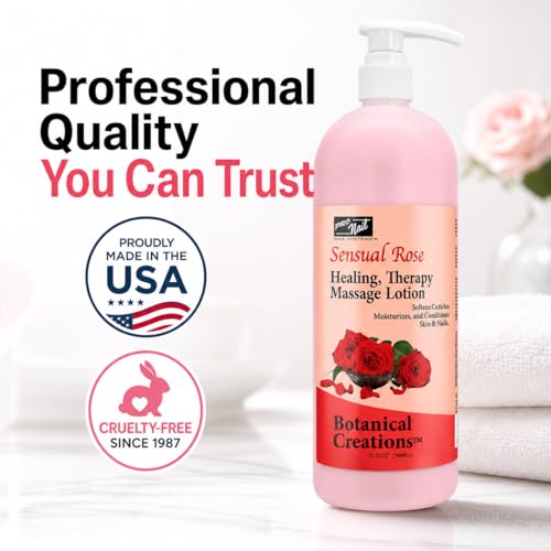 PRO NAIL Multi-Purpose Manicure & Pedicure Lotion, Rose Scent, 32 oz