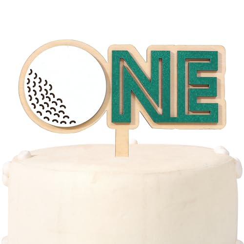 Golf 1st Birthday Cake Topper - Hole in One Decoration