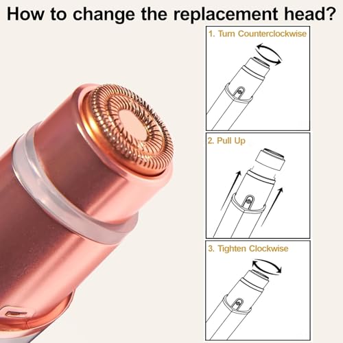 Generation 3 Replacement Heads for Finishing Touch Flawless Facial Hair Remover Gen 3 - Double Precision Enhanced Floating Blades Heads for NEW Flawless Gen 3, PACK of 6, w/Storage Case & Clean Brush