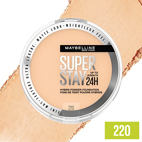 Maybelline Super Stay Hybrid Powder Foundation, 24HR Matte Finish, 220
