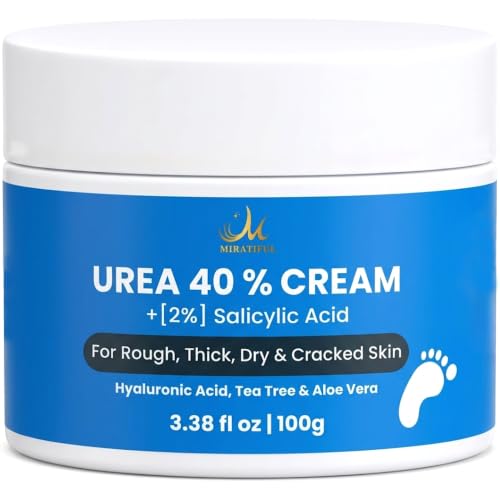 Miratiful 40% Urea Cream with Salicylic Acid for Dry & Rough Skin, Hydrating Foot & Skin Care
