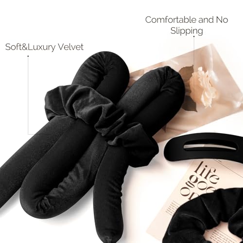 YANIBEST Black Heatless Hair Curler Sleep-in Overnight Curling Headband