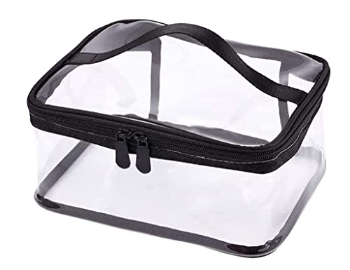 Black Louise Maelys 2-Pack Clear Travel Makeup Bags with Zipper Handles