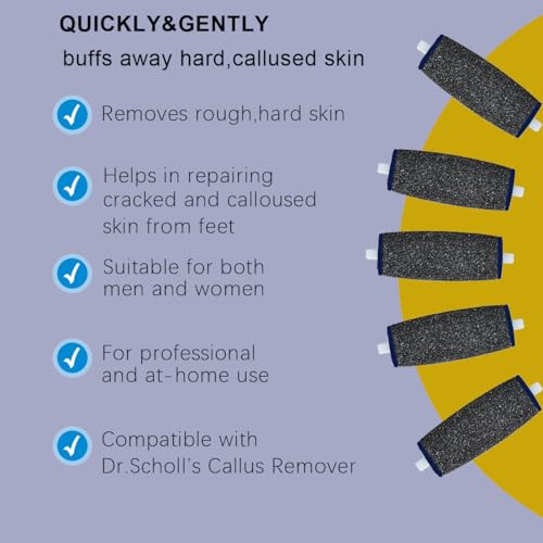12 Pack Replacement Extra Coarse Rollers for Dr. Scholl's Callus Remover Foot File