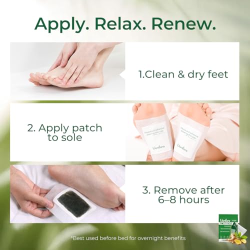 VERDORA Natural Deep Cleansing Foot Pads with Bamboo Vinegar & Ginger