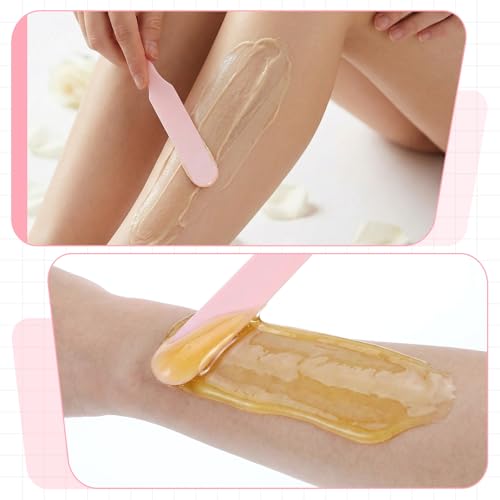 Pink Silicone Wax Spatulas Set of 6 - Non-Stick Hair Removal Applicators in 3 Styles