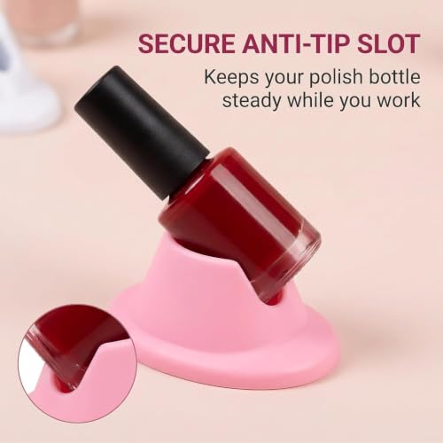 GANPUB 2-Pack Soft Rubber Nail Polish Bottle Holder Set