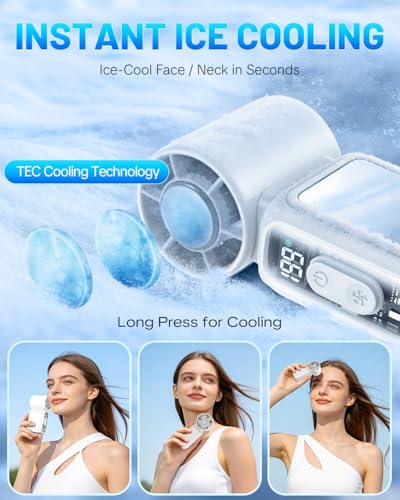 W & O Handheld Mini Fan with Semiconductor Cooling – 20000 RPM Portable Fan