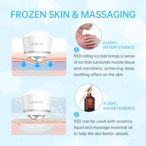 OPENDGO Ice Roller S50-Steel Ball Model for Face & Eyes – 360° Stainless Massage Roller