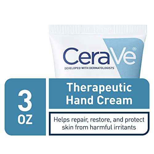 CeraVe Therapeutic Hand Cream with Hyaluronic Acid & Niacinamide, 3oz - Non-Greasy Skin Protectant for Dry Cracked Hands
