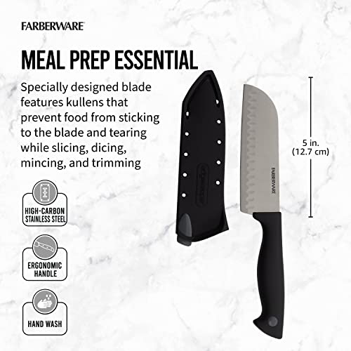 Farberware 5-Inch Santoku Knife with Self-Sharpening Blade Cover