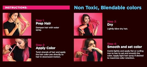ArtShip Design Fluorescent Neon Temporary Hair Color - Glow Party Chalk
