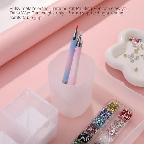 Professional Rhinestone Picker Tool with 3 Wax Refills for Nail Art